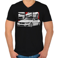 PRINTFASHION BMW illusztráció - Férfi V-nyakú póló - Fekete férfi póló