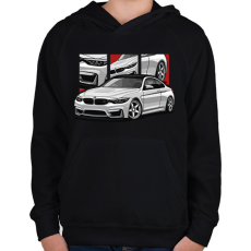 PRINTFASHION BMW illusztráció - Gyerek kapucnis pulóver - Fekete