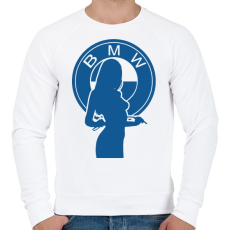 PRINTFASHION BMW LOGO GIRL - Férfi pulóver - Fehér