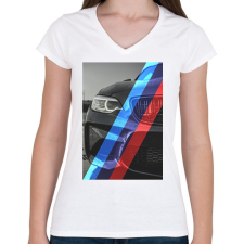 PRINTFASHION BMW M - Női V-nyakú póló - Fehér női póló