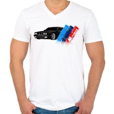 PRINTFASHION BMW M POWER - Férfi V-nyakú póló - Fehér