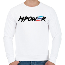 PRINTFASHION BMW MPOWER - Férfi pulóver - Fehér