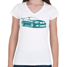 PRINTFASHION BMW - Női V-nyakú póló - Fehér