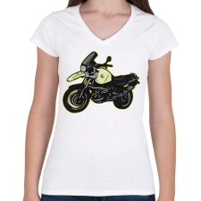 PRINTFASHION BMW r1100 gs - Női V-nyakú póló - Fehér női póló