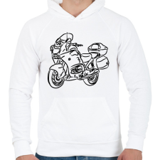 PRINTFASHION BMW R850RT - Férfi kapucnis pulóver - Fehér férfi pulóver, kardigán