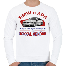 PRINTFASHION BMW-s APA - Férfi pulóver - Fehér férfi pulóver, kardigán