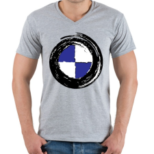 PRINTFASHION BMW tornádó - Férfi V-nyakú póló - Sport szürke férfi póló