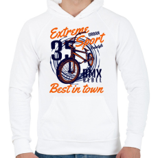 PRINTFASHION bmx - Férfi kapucnis pulóver - Fehér