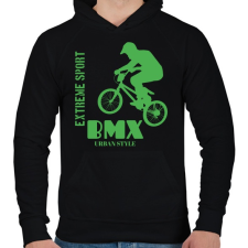 PRINTFASHION Bmx - Férfi kapucnis pulóver - Fekete férfi pulóver, kardigán