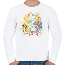 PRINTFASHION BMX - Férfi pulóver - Fehér férfi pulóver, kardigán