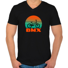 PRINTFASHION BMX - Férfi V-nyakú póló - Fekete