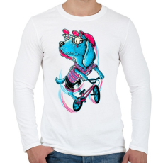 PRINTFASHION BMX kutya - Férfi hosszú ujjú póló - Fehér
