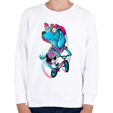 PRINTFASHION BMX kutya - Gyerek pulóver - Fehér