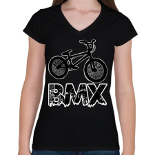 PRINTFASHION Bmx - Női V-nyakú póló - Fekete női póló
