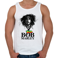 PRINTFASHION bob marley - Férfi atléta - Fehér atléta, trikó