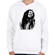 PRINTFASHION Bob Marley - Gyerek kapucnis pulóver - Fehér