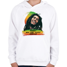 PRINTFASHION Bob Marley idézet - Gyerek kapucnis pulóver - Fehér gyerek pulóver, kardigán