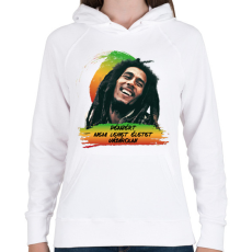 PRINTFASHION Bob Marley idézet - Női kapucnis pulóver - Fehér