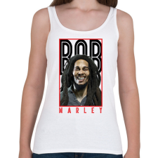 PRINTFASHION Bob Marley - Női atléta - Fehér női trikó
