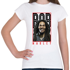 PRINTFASHION Bob Marley - Női póló - Fehér női póló