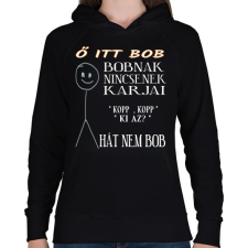 PRINTFASHION Bob - Női kapucnis pulóver - Fekete női pulóver, kardigán