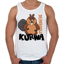 PRINTFASHION Bober Kurwa - Black - Férfi atléta - Fehér atléta, trikó