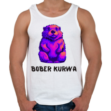 PRINTFASHION Bober kurwa - Férfi atléta - Fehér