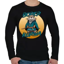 PRINTFASHION Bober kurwa - Férfi hosszú ujjú póló - Fekete férfi póló