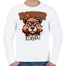 PRINTFASHION Bober kurwa - Férfi pulóver - Fehér