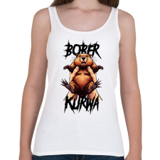 PRINTFASHION Bober Kurwa - Női atléta - Fehér női trikó