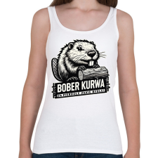 PRINTFASHION Bober kurwa - Női atléta - Fehér női trikó