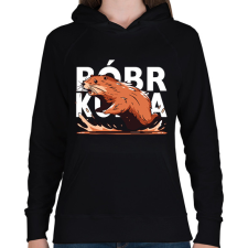 PRINTFASHION Bober Kurwa - Női kapucnis pulóver - Fekete női pulóver, kardigán