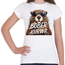 PRINTFASHION Bober Kurwa - Női póló - Fehér