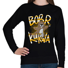 PRINTFASHION BÓBER KURWA - Női pulóver - Fekete női pulóver, kardigán