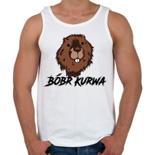 PRINTFASHION Bóbr kurwa - Férfi atléta - Fehér atléta, trikó