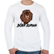 PRINTFASHION Bóbr kurwa - Férfi hosszú ujjú póló - Fehér