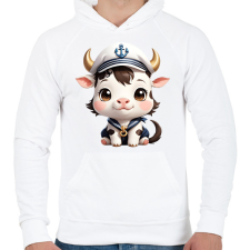 PRINTFASHION Boci - Férfi kapucnis pulóver - Fehér férfi pulóver, kardigán