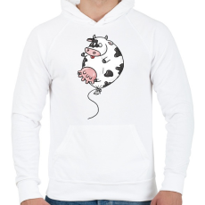 PRINTFASHION Boci lufi - Férfi kapucnis pulóver - Fehér