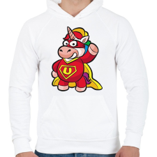 PRINTFASHION Bocikornis - Férfi kapucnis pulóver - Fehér férfi pulóver, kardigán