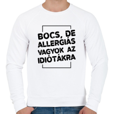 PRINTFASHION Bocs, de allergiás vagyok - Férfi pulóver - Fehér
