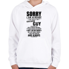 PRINTFASHION Bocsi, foglalt vagyok - Július - Gyerek kapucnis pulóver - Fehér gyerek pulóver, kardigán