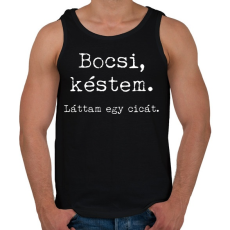 PRINTFASHION Bocsi, késtem. Láttam egy cicát. - Férfi atléta - Fekete