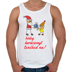 PRINTFASHION bódog karácsonyt tenéked na - Férfi atléta - Fehér