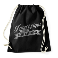 PRINTFASHION Body language - Sportzsák, Tornazsák - Fekete tornazsák