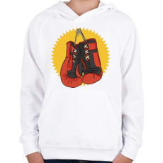 PRINTFASHION Bokszkesztyűk - Gyerek kapucnis pulóver - Fehér