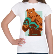 PRINTFASHION Bokszoló medve - Női póló - Fehér női póló