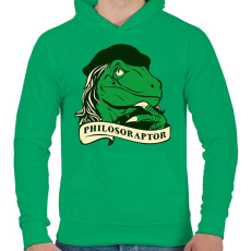 PRINTFASHION Bölcs raptor - Férfi kapucnis pulóver - Zöld