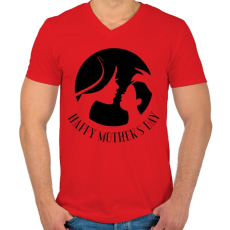 PRINTFASHION Boldog anyák napját!  - Férfi V-nyakú póló - Piros