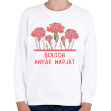PRINTFASHION Boldog Anyák napját - Gyerek pulóver - Fehér gyerek pulóver, kardigán