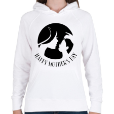 PRINTFASHION Boldog anyák napját! - Női kapucnis pulóver - Fehér női pulóver, kardigán